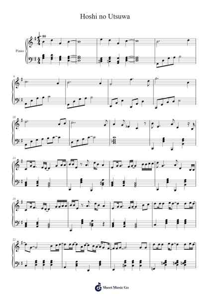 Hoshi no Utsuwa Sheet Music by Sukima Switch-Arr.Bartnice
