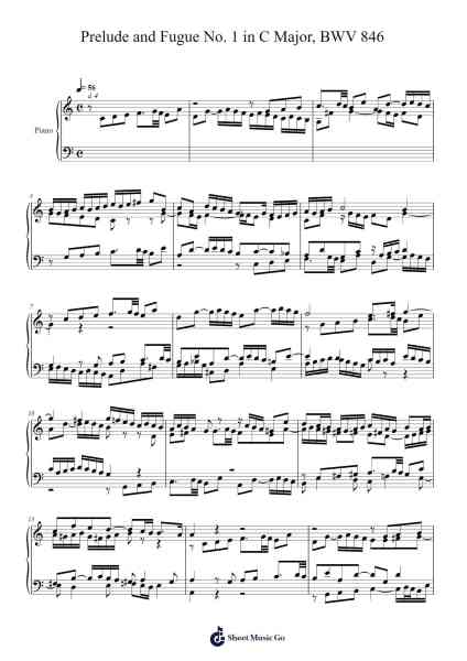 The Well-Tempered Clavier, Book 1: Prelude and Fugue No. 1 in C Major, BWV 846 Sheet Music by Johann Sebastian Bach-Arr.Ciscer Georyale