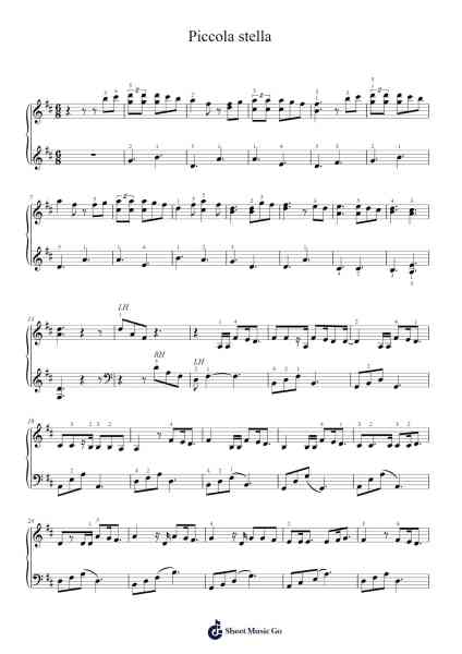 Piccola stella Sheet Music by Ultimo-Arr.Milnett