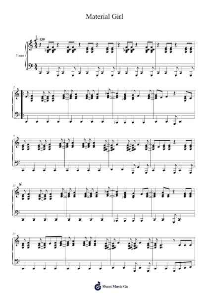 Material Girl Sheet Music by Madonna-Arr.Ivescan Nelral