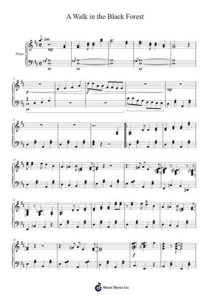 A Walk in the Black Forest Sheet Music by undefined-Arr.Yeaten