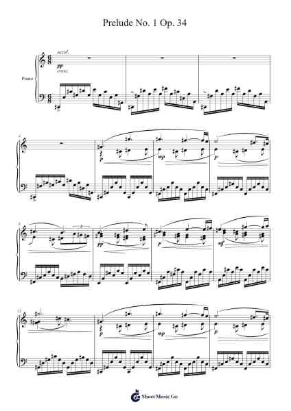 Prelude No. 1 in D Major, Op. 34 Sheet Music by ...etc...-Arr.Sanhan Eipscius