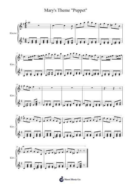 Mary's Theme "Puppet" Sheet Music by Asterisk-Arr.Earwy