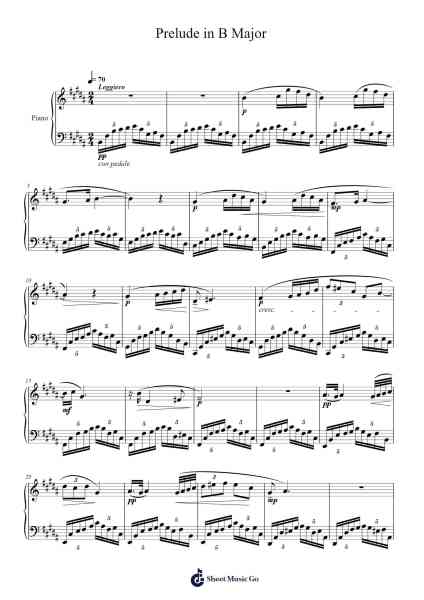 Prelude in B Major Sheet Music by Bethany Wakim-Arr.Reywood