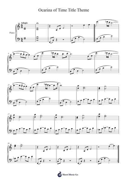 LoZ: Ocarina of Time Title Theme Sheet Music by Koji Kondo-Arr.Lawwald