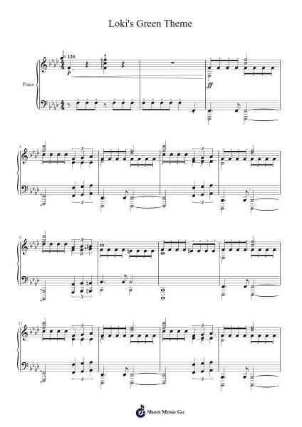Loki's Green Theme Sheet Music by Natalie Holt-Arr.Boycegold