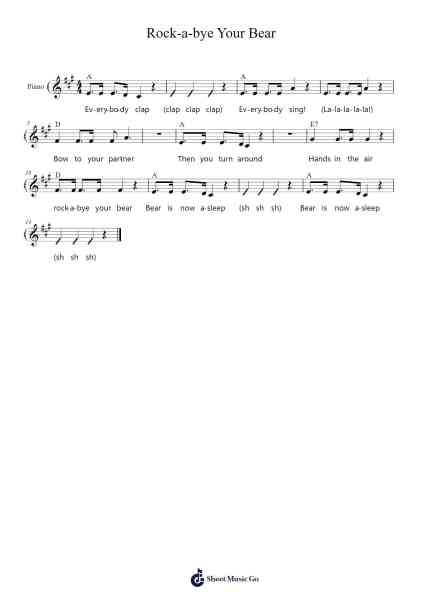 Rock-a-bye Your Bear Sheet Music by The Wiggles-Arr.Bloorgrace Springa