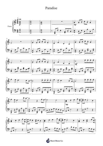 Paradise Sheet Music by Alan Walker-Arr.Babphy