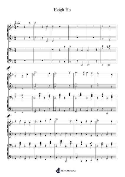 Heigh-Ho Sheet Music by Franck Churchill-Arr.Hedbraith