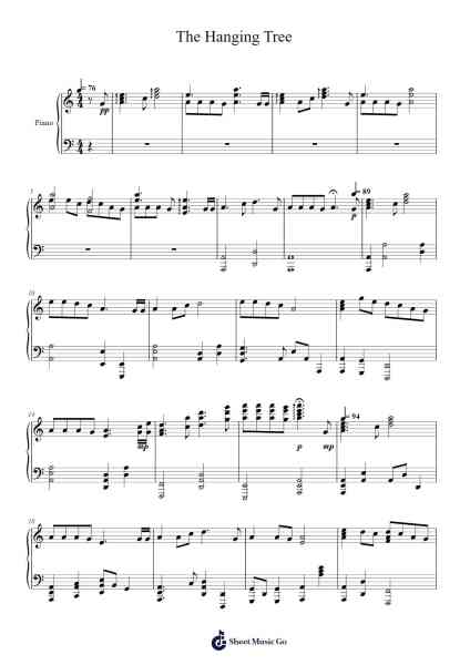 The Hanging Tree Ноты для фортепиано от Toby Fox-Arr.Manwright Diloyd