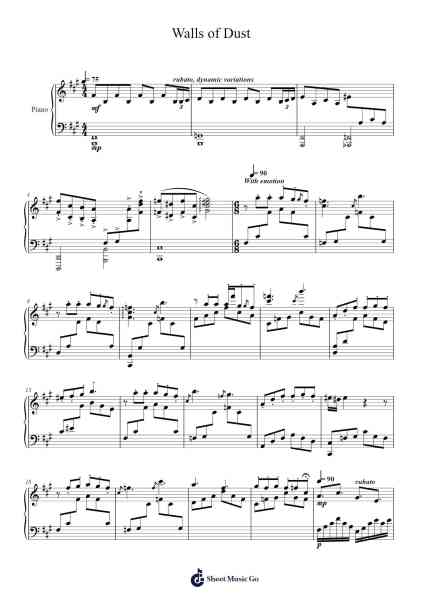 Walls of Dust Sheet Music by Li Yang Yang-Arr.Bartnice