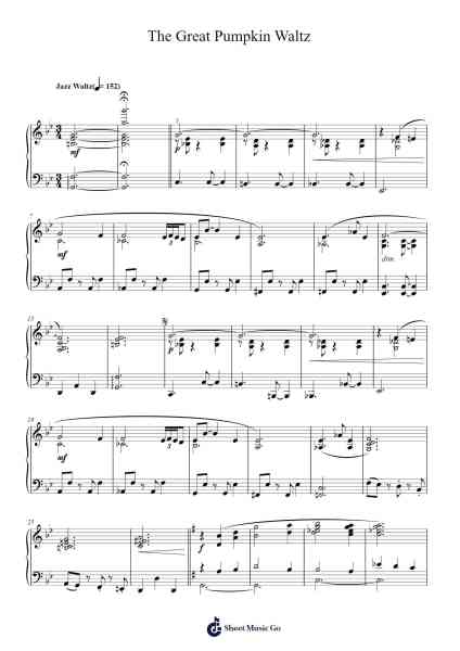 The Great Pumpkin Waltz Sheet Music by Vince Guaraldi-Arr.Betle