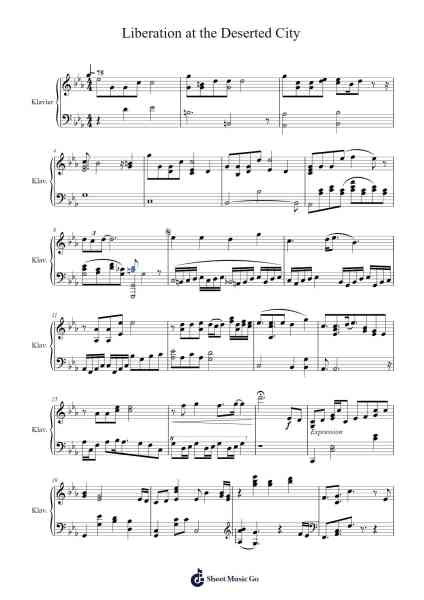 Liberation at the Deserted City Sheet Music by Wildrett-Arr.Gregan Forslome