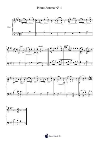 Piano Sonata No. 11 in A Major, K. 331 Sheet Music by Wolfgang Amadeus Mozart-Arr.Steyule Lanceac