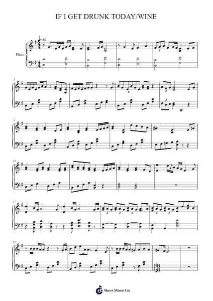 IF I GET DRUNK TODAY/WINE Sheet Music by undefined-Arr.Pegholmes Anlett