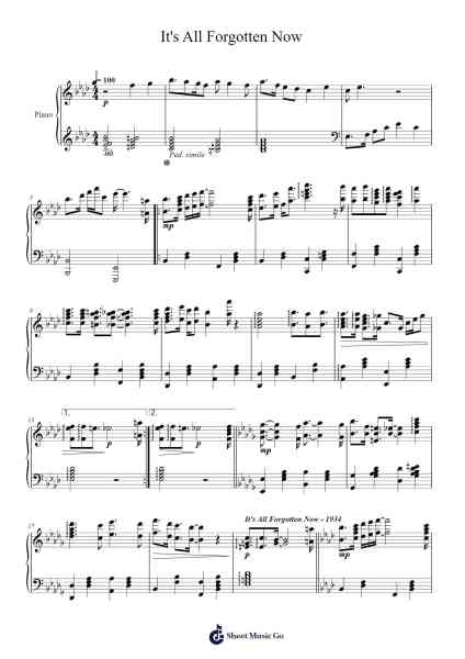 It's All Forgotten Now Sheet Music by Ray Noble-Arr.Gracetience Hodril
