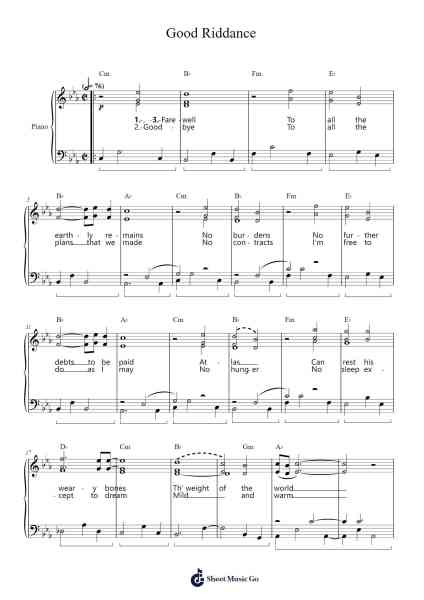 Good Riddance Sheet Music by Darren Korb-Arr.Huttgie Bellcol