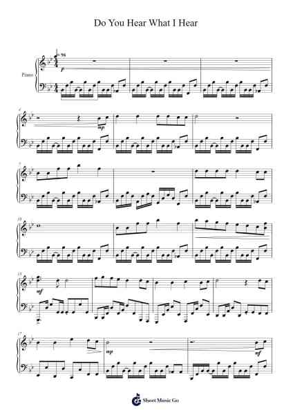 Do You Hear What I Hear Sheet Music by Regney/Noel and Gloria Shayne-Arr.Crotiane Shawshop