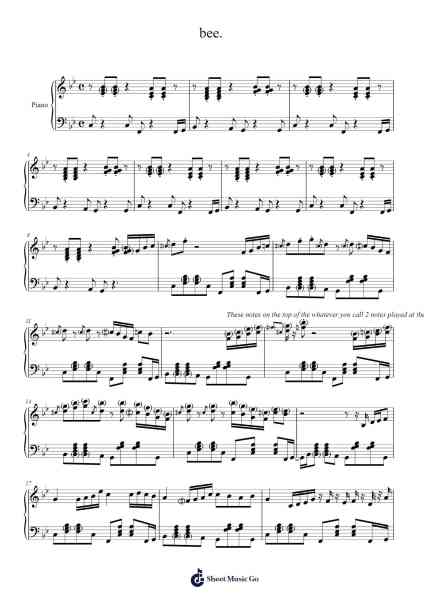 bee. Sheet Music by bangievo333-Arr.Mewood Teries