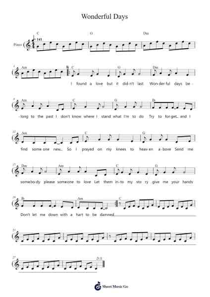 Wonderful Days Sheet Music by Charly Lownoise & Mental Theo-Arr.Leaglan Piersmar