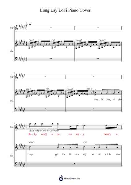 Lung Lay LoFi Piano Cover Sheet Music by jubinell-Arr.Buckchad