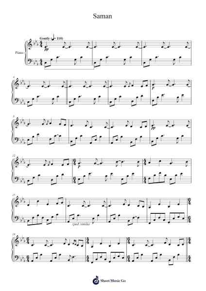 Saman Sheet Music by Ólafur Arnalds-Arr.Elroygale Whvan