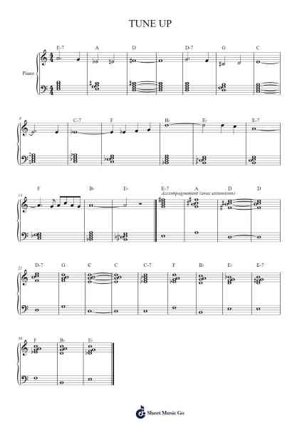 TUNE UP Sheet Music by Miles Davis-Arr.Hoywoolf Lindses