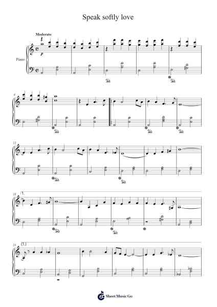Speak softly love Sheet Music by Nino Rota-Arr.Pritthart