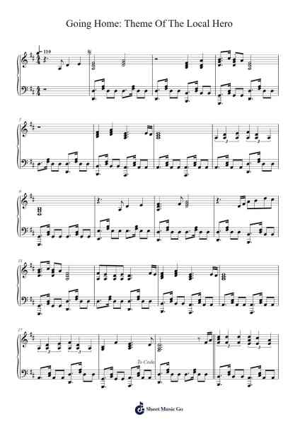 Going Home: Theme Of The Local Hero Sheet Music by Mark Knopfler-Arr.Dunnnic