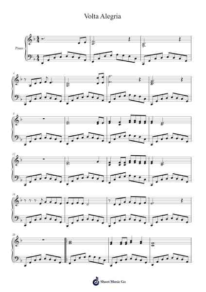 Volta Alegria Sheet Music by Blymeg Quengie-Arr.Nanzie