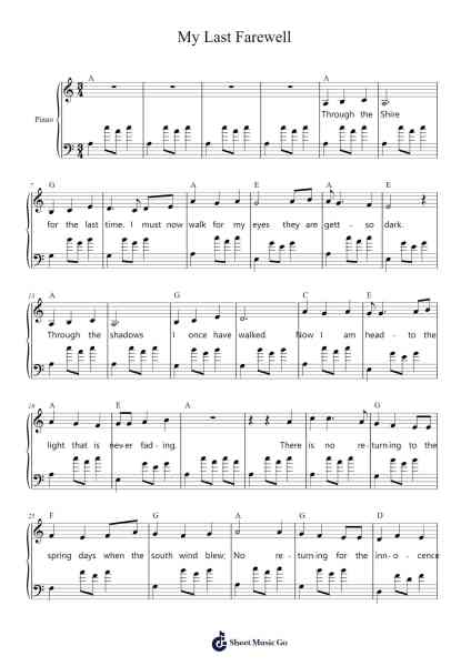 My Last Farewell Sheet Music by undefined-Arr.Macre Accer