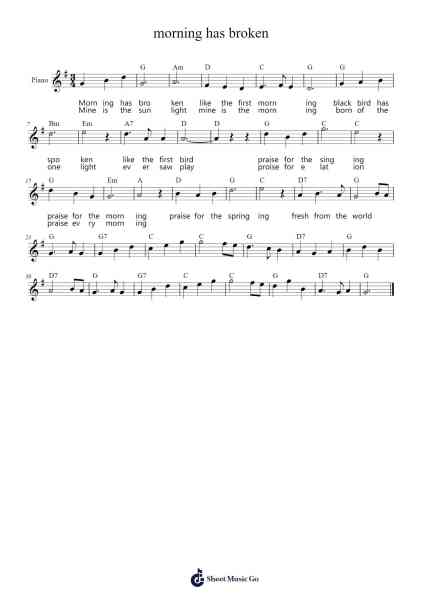 morning has broken Sheet Music by Misc Traditional-Arr.Ukuk Behill