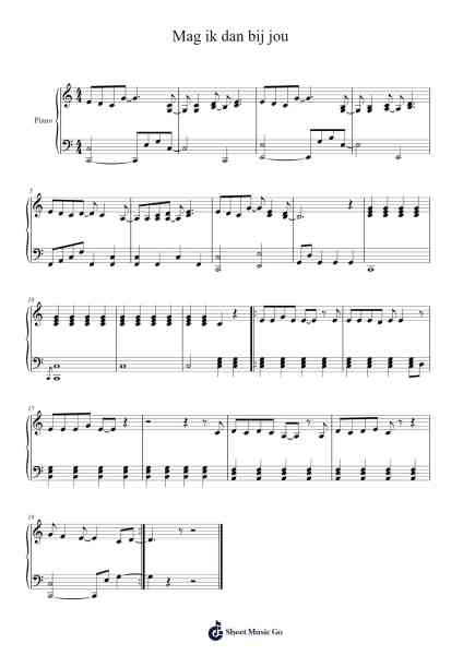 Mag ik dan bij jou Sheet Music by My-Arr.Reedthey Zeway