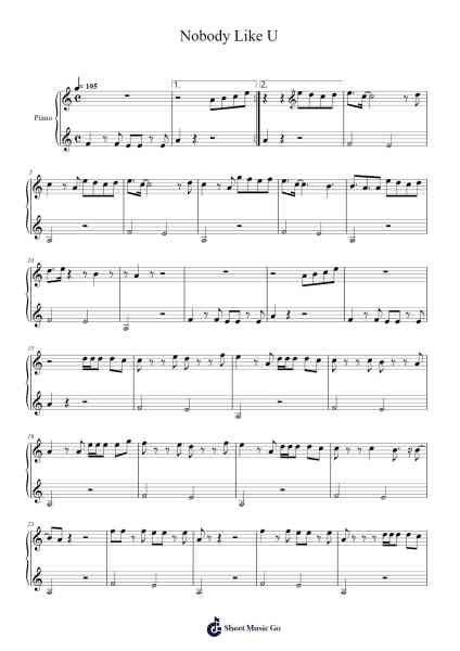 Nobody Like U Sheet Music by 4 Town-Arr.Leolop Faypys
