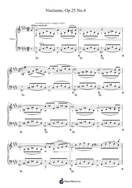 Album Leaf No. 4: Nocturne, Op. 25/4 Sheet Music by Curbeau-Arr.Maugvia Browninglogg