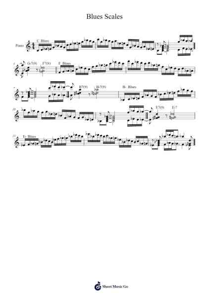 Blues Scales Sheet Music by Elton Oliveira-Arr.Terwyatt Hangan