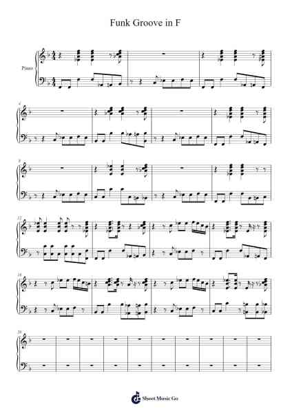 Funk Groove in F Sheet Music by undefined-Arr.Frannence Harstowe