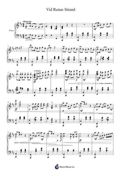 Vid Renas Strand Sheet Music by Christian Teilman-Arr.Alickbush