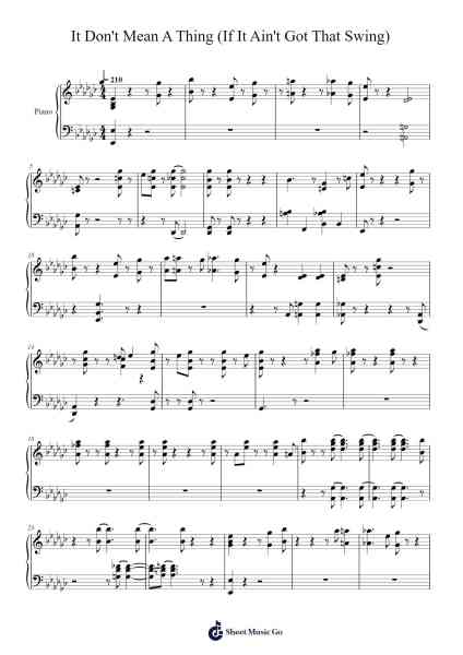 It Don't Mean a Thing (If It Ain't Got That Swing) Sheet Music by Ella Fitzgerald-Arr.Gasgreve Ausnal