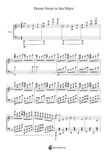 Dream Sweet in Sea Major Sheet Music by Miracle Musical-Arr.Vanralph Aunald