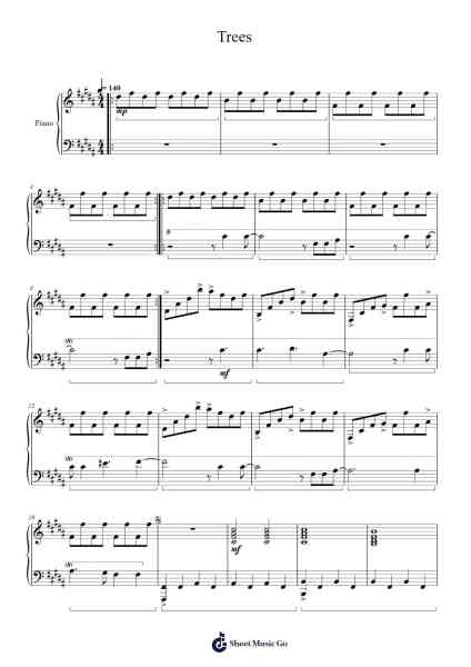 Trees Sheet Music by Michael Udemba-Arr.Clifffitch