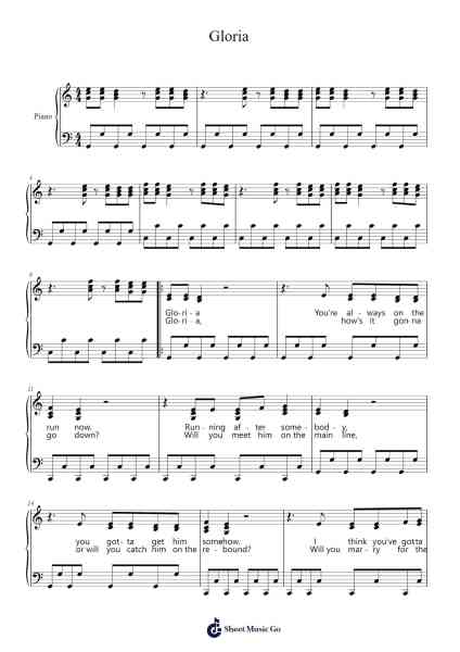 Gloria Sheet Music by Laura Branigan-Arr.Fowcoln