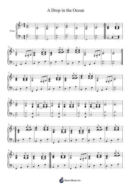 A Drop in the Ocean Sheet Music by Ron Pope-Arr.Brucefe Payjim