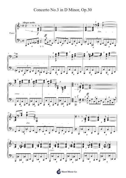 Piano Concerto No. 3 in D Minor, Op. 30: Ossia Cadenza 樂譜由 Sergei Rachmaninoff - 編曲 Huthorne