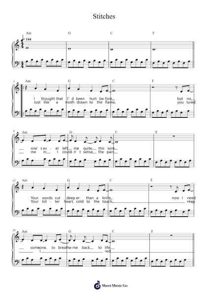 Stitches Sheet Music by Shawn Mendes-Arr.Lamguy Nica
