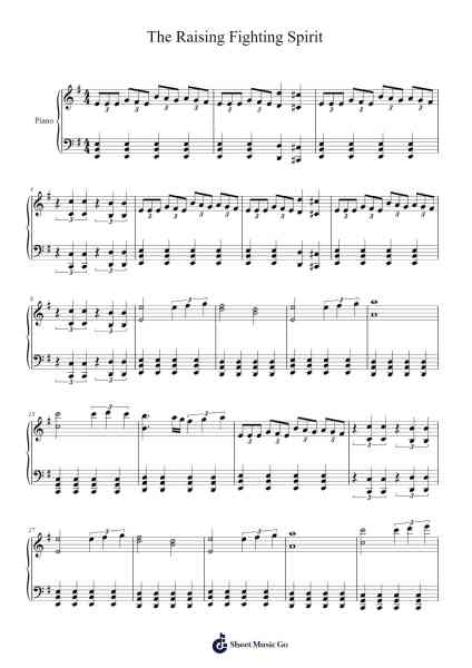 The Raising Fighting Spirit Sheet Music by Miss Columbia-Arr.Wilbeth
