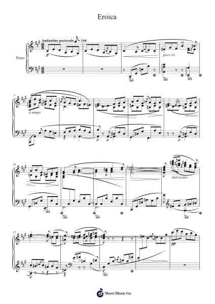 Études d'Exécution Transcendante, S. 139 No. 7 "Eroica" Sheet Music by Sergey Lyapunov-Arr.Gillling