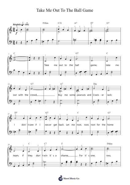 Take Me Out To The Ball Game Sheet Music by Jack Norworth-Arr.Freeclife