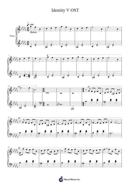 Identity V OST Sheet Music by Identity V-Arr.Bartnice