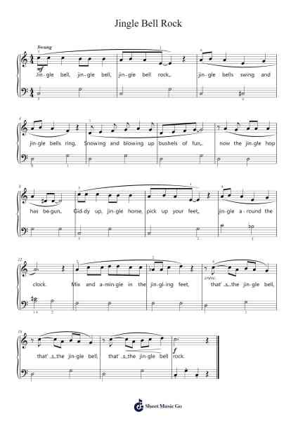 Jingle Bell Rock Sheet Music by Chubby Checker-Arr.Ruthfitch Housed